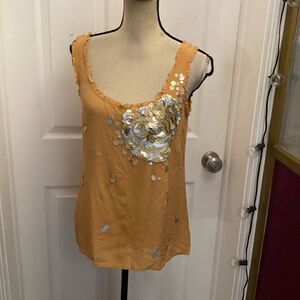 Tabitha Orange Sequin Embellished Top